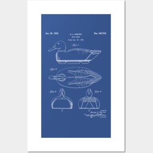 Duck Decoy Patent - Hunter Outdoorsman Art - Blueprint Posters and Art